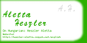 aletta heszler business card